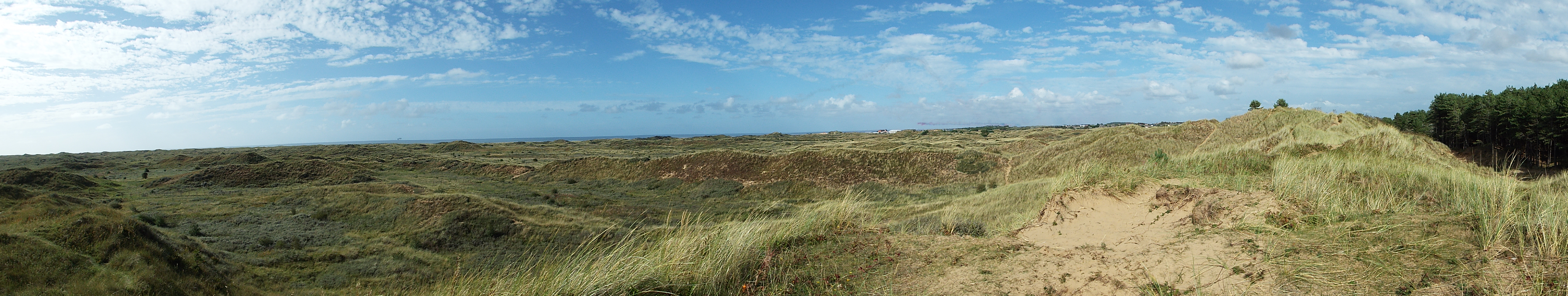 Panorama of sand dunes near Windy Gap